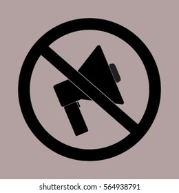 Do not speak icon. Cross out megaphone. Banned.

