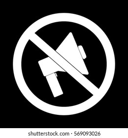 Do not speak icon. Cross out megaphone. Banned.