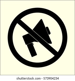 Do not speak icon. Cross out megaphone. Banned.