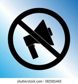 Do not speak icon. Cross out megaphone. Banned.