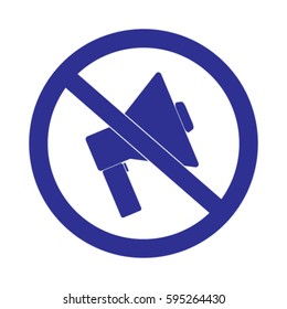 Do not speak icon. Cross out megaphone. Banned.