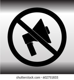 Do not speak icon. Cross out megaphone. Banned.