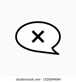 Do Not Speak Icon - No Chat Vector, Sign and Symbol for Design, Presentation, Website or Apps Elements. 