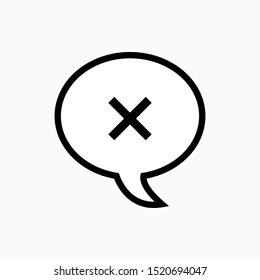 Do Not Speak Icon - No Chat Vector, Sign and Symbol for Design, Presentation, Website or Apps Elements. 