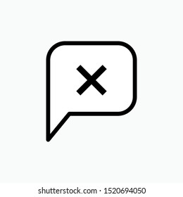 Do Not Speak Icon - No Chat Vector, Sign and Symbol for Design, Presentation, Website or Apps Elements. 
