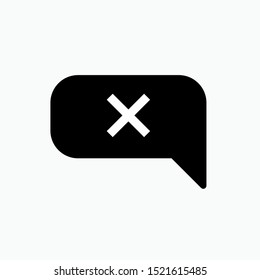 Do Not Speak Icon - No Chat Vector, Sign and Symbol for Design, Presentation, Website or Apps Elements. 