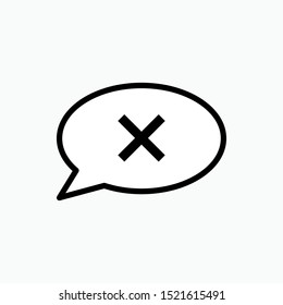 Do Not Speak Icon - No Chat Vector, Sign and Symbol for Design, Presentation, Website or Apps Elements. 