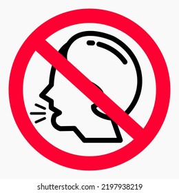 Do not speak icon. Quiet. Keep silence. Keep quiet. Vector icon.