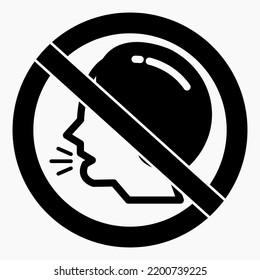Sprich kein Symbol! Ruhig. Schweigen Sie! Halte dich ruhig! Vektorsymbol.