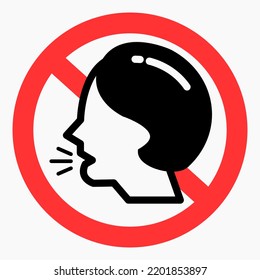 Do not speak icon. Quiet. Keep silence. Keep quiet. Vector icon.