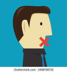 Do not speak and do not leave comments, Vector illustration in flat style
