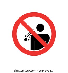 Do Not Spitting in Public sign. Red prohibition symbol sign vector illustration design. isolated on white background, vector illustration design, symbol for your web site design, icon logo, app, UI.