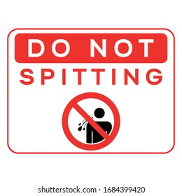 Do Not Spitting in Public sign. Red prohibition symbol sign vector illustration design. isolated on white background, vector illustration design, symbol for your web site design, icon logo, app, UI.