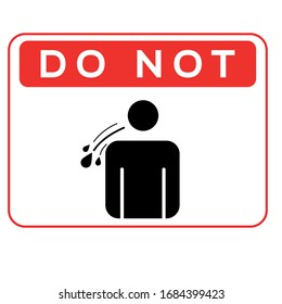 Do Not Spitting in Public sign. Red prohibition symbol sign vector illustration design. isolated on white background, vector illustration design, symbol for your web site design, icon logo, app, UI.