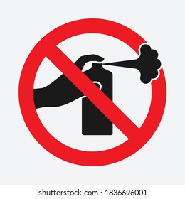 Do not spray prohibition sign. Stop graffiti