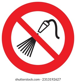 Do not spray with water forbidden sign modern Vector