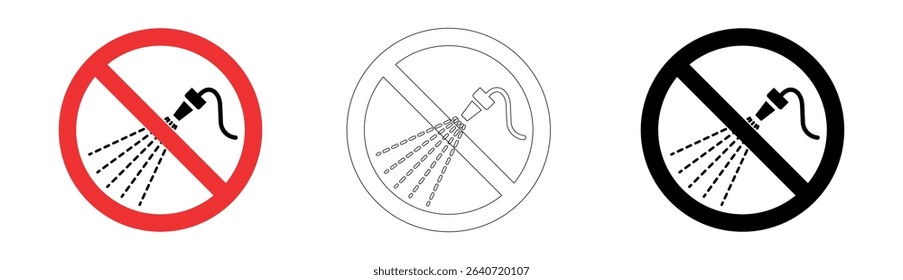 Do not spray with water in vector format