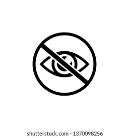 Do not spy glyph icon, web and mobile, not visible sign vector graphics, a solid pattern on a white background
