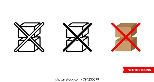 Do not stack icon of 3 types: color, black and white, outline. Isolated vector sign symbol.