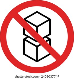 Do not stack icon . Do not stack packaging mark icon isolated on white background