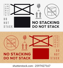 Do Not Stack. Packaging Symbol. Sign and Label Indicating That Items Should Not Be Stacked to Prevent Damage or Instability. No Stacking - Vector Symbol.