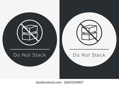 Do Not Stack. Packaging Symbol. Sign and Label Indicating That Items Should Not Be Stacked to Prevent Damage or Instability. No Stacking - Vector Symbol.