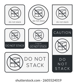 Do Not Stack. Packaging Symbol. Sign and Label Indicating That Items Should Not Be Stacked to Prevent Damage or Instability. No Stacking - Vector Symbol.