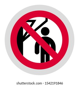 Do not stand near moving arm forbidden sign, modern round sticker