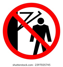 Do Not Stand Near Moving Arm Symbol Sign ,Vector Illustration, Isolate On White Background Label. EPS10