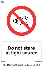 Nicht an Lichtquellenzeichen der Norm ISO 7010 anstarren