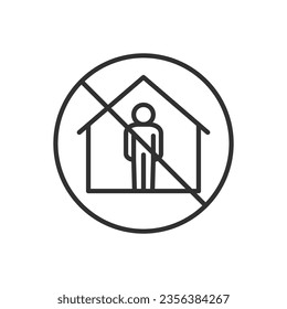 Do not stay indoors during an earthquake, linear icon. Line with editable stroke