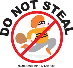 do not steal and smoke vector sign