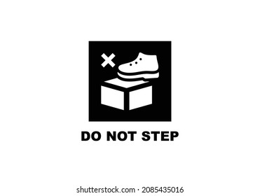 Do not step cardboard simple flat icon vector illustration