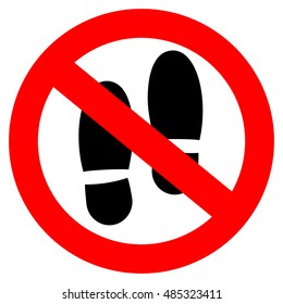 Do not step here please sign vector illustration