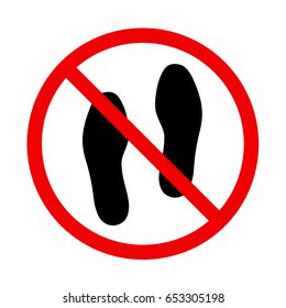 Do not step here please sign vector illustration