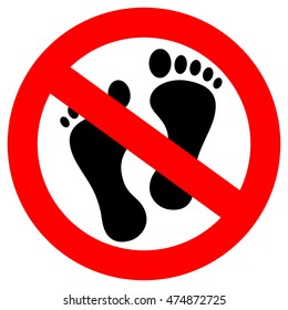 Do not step here sign vector illustration isolated on white background