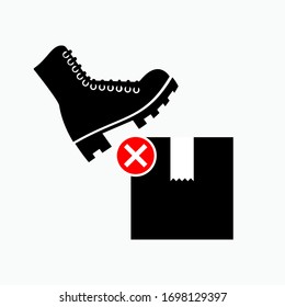 Do Not Step Icon. Goods Handling Instructions - Vector.