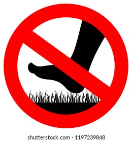 Do not step on grass vector sign isolated on white background