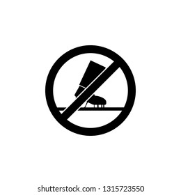 Do not step on sign icon. Simple glyph, flat vector element of ban, prohibition, forbid icons set for UI and UX, website or mobile application