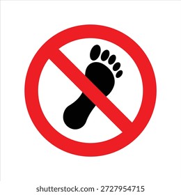 Do Not Step Prohibition Safety Sign. No Stepping Allowed Safety Prohibition Sign. Do Not Step Warning for Restricted Areas. No Walking Zone Regulatory Sign. Hazard Area No Walking Sign.