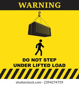 Do not step under lifted load warning symbol