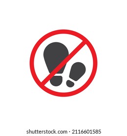 Do not step vector icon. filled flat sign for mobile concept and web design. No shoes sign glyph icon. Symbol, logo illustration. Vector graphics