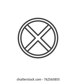 Do not stop road signs line icon, outline vector sign, linear style pictogram isolated on white. Symbol, logo illustration. Editable stroke