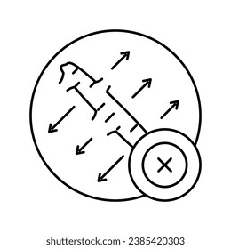 do not stretch scar line icon vector. do not stretch scar sign. isolated contour symbol black illustration