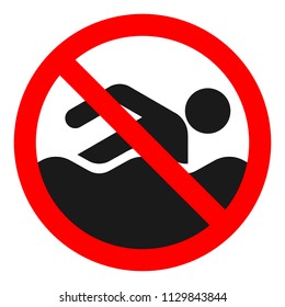 DO NOT SWIM alone sign. Vector.