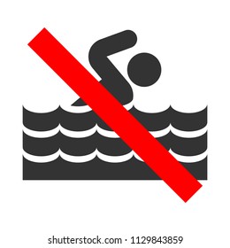 DO NOT SWIM alone sign. Vector. 