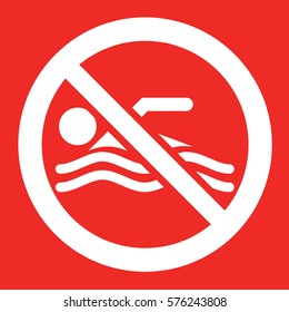  Do not swim sign vector