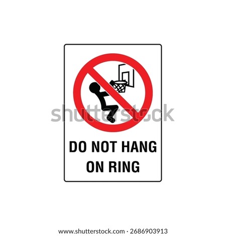 Do Not Swing Prohibitive Symbol Sign Vertical Vector Illustration for Playground or Water Safety
