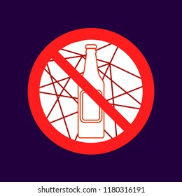 do not take drink caution warn symbol for public transport areas to do not do that. vector logo, sign, symbol