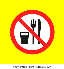 do not take food, caution warn symbol for public transport areas to do not do that. vector logo, sign, symbol